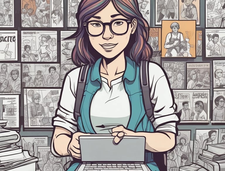 A cheerful child attending an interactive online class on a laptop.