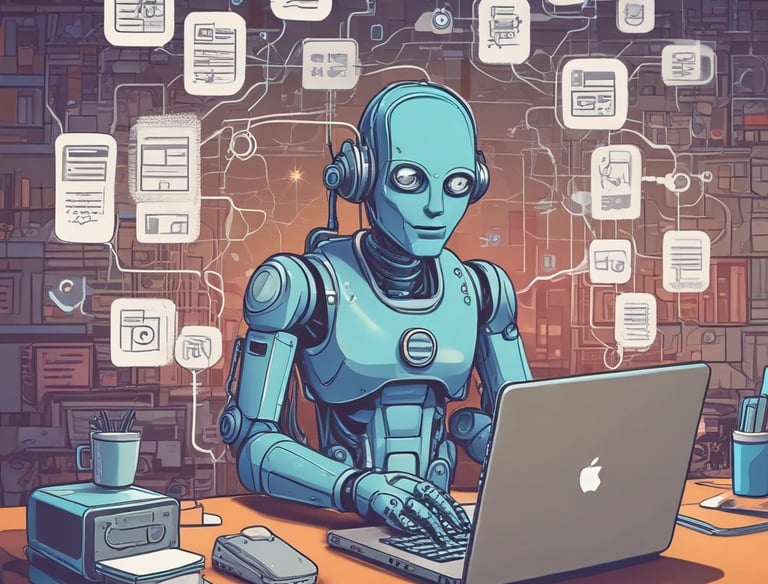 An AI-powered chatbot interacting with a customer on a smartphone screen, showcasing instant responses.