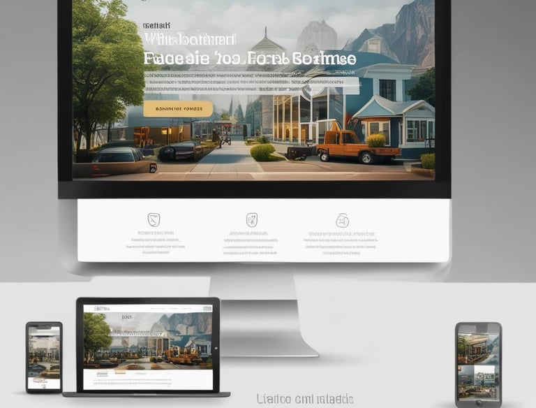 A sleek, modern website layout displayed on a laptop screen with vibrant colors and clear calls to action.