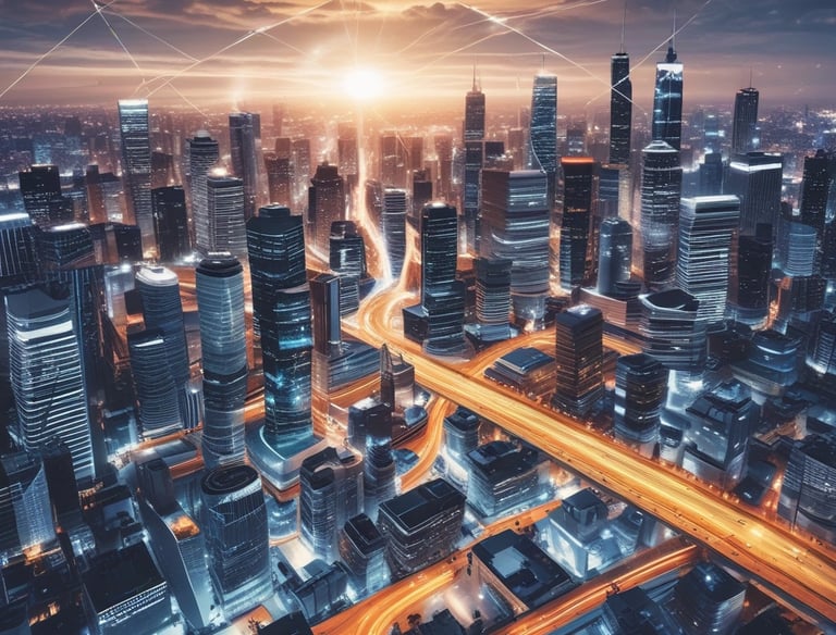 A futuristic digital brain representing AI technology and innovation.