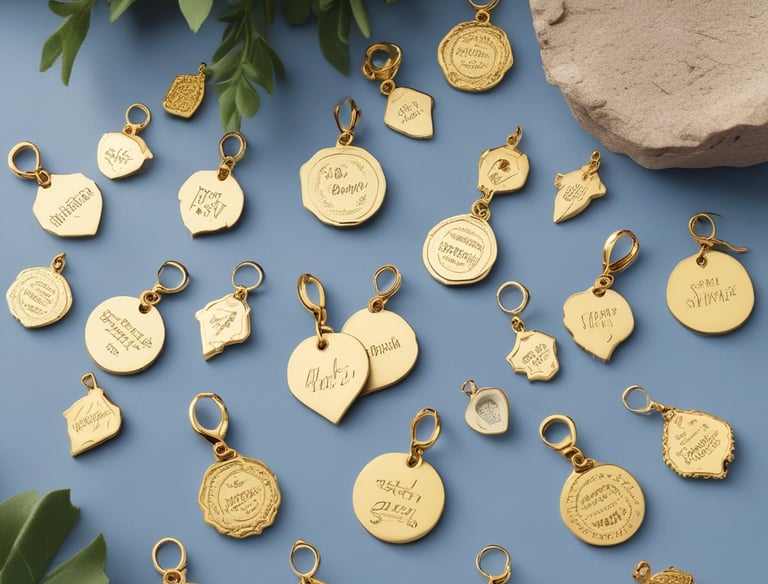 A display of elegant handmade jewelry pieces arranged on natural wooden surfaces.