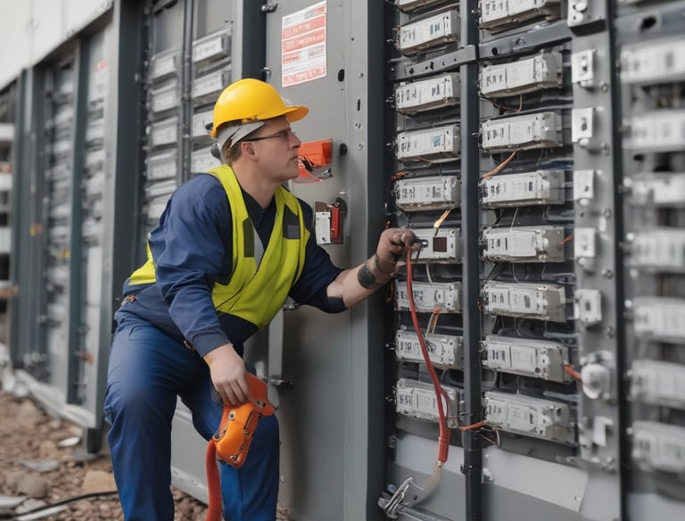 a man riding a skateboard down a street next to tall buildings