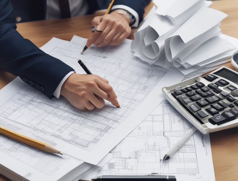 A cozy living room with warm lighting and modern interior design elements.