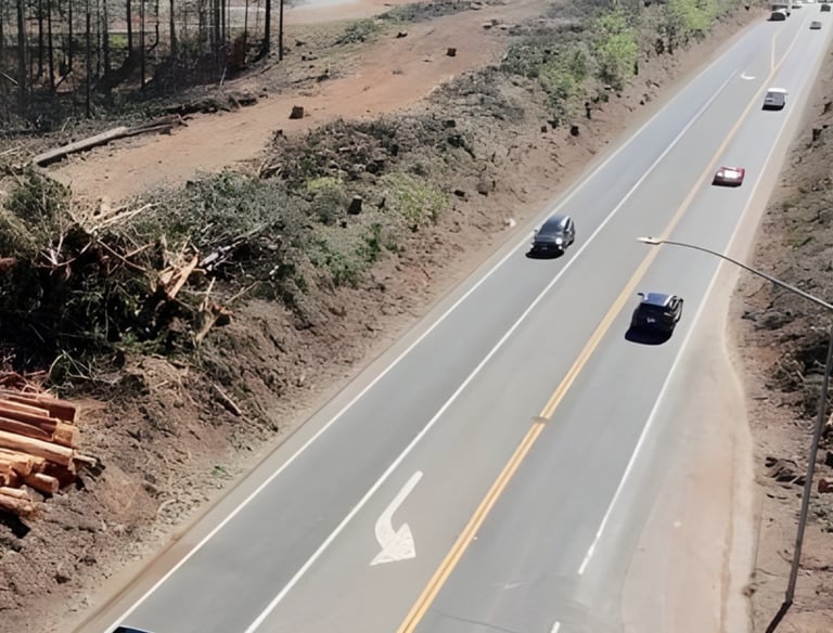 roadway corridor clearing along public transportation routes