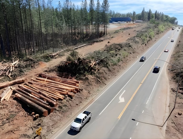 highway corridor clearing for roadway expansion and access safety