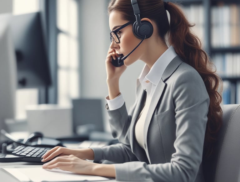 A consultant assisting a client with process improvements in an office.