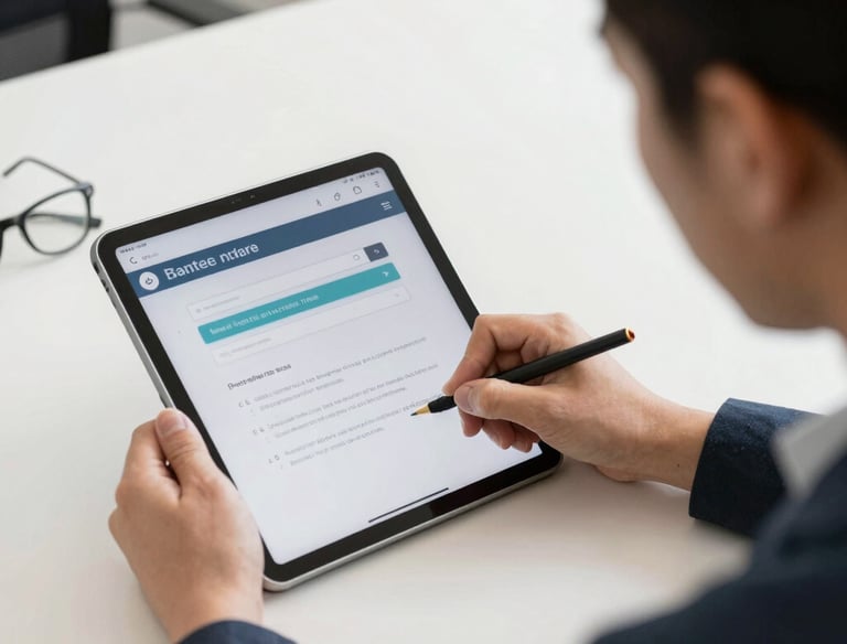 Mobile notary meeting a client at their home, reviewing paperwork together.