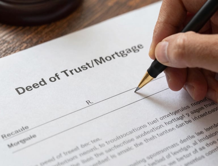 A notary professional assisting a client with loan signing documents in a bright office.