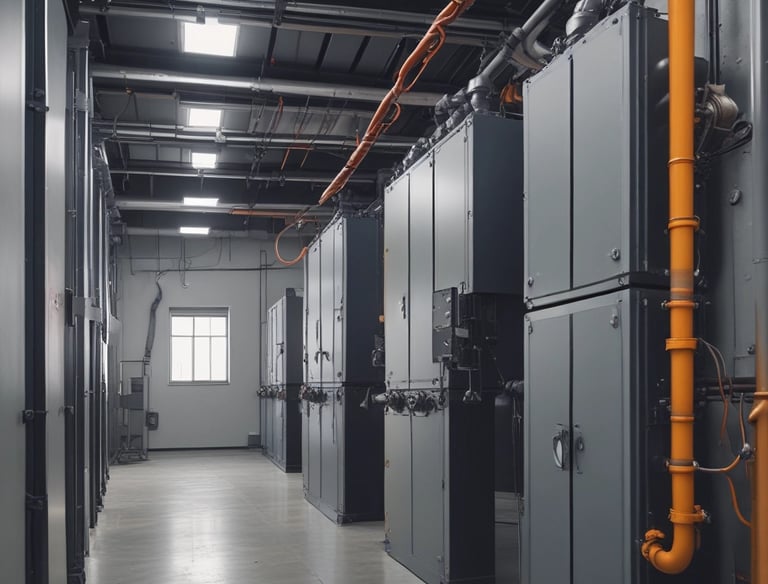 Technician installing electrical control systems in a manufacturing workshop.