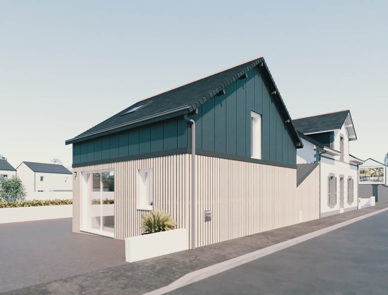 maison de centre bourg apres isolation par l'exterieur
