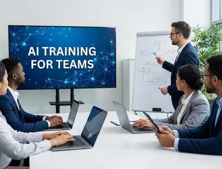 Healthcare professionals participating in AI training focused on ethical AI use, workflow efficiency