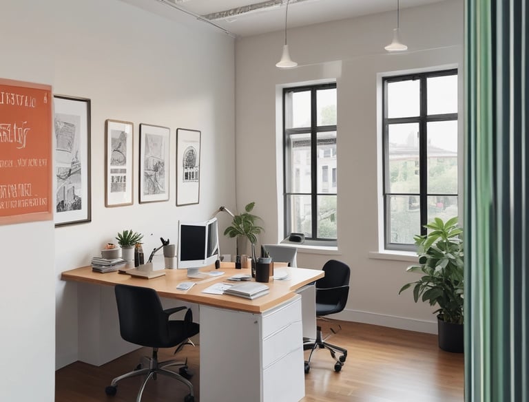A modern kitchen with sleek cabinetry, marble countertops, and warm lighting.