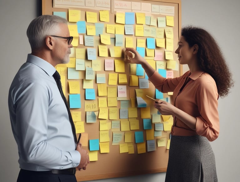 A team brainstorming ideas in a collaborative workspace.
