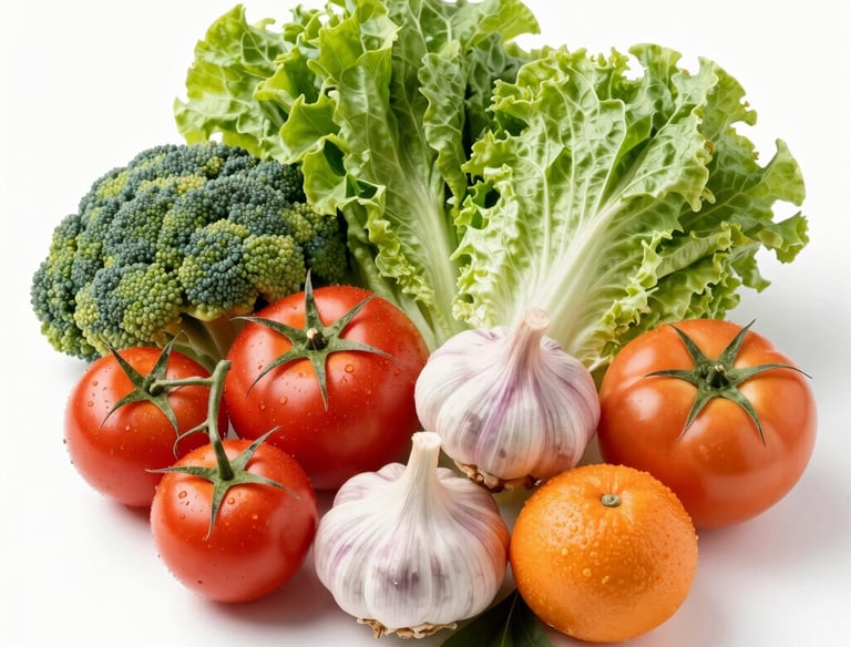 Close-up of fresh ingredients like tomatoes, lettuce, and juicy meat patties ready for cooking.