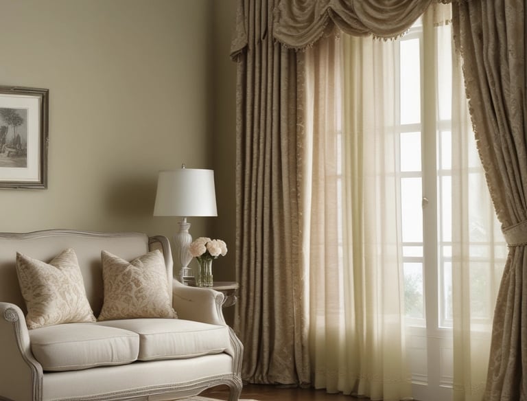 Elegant curtains enhancing a bright room.
