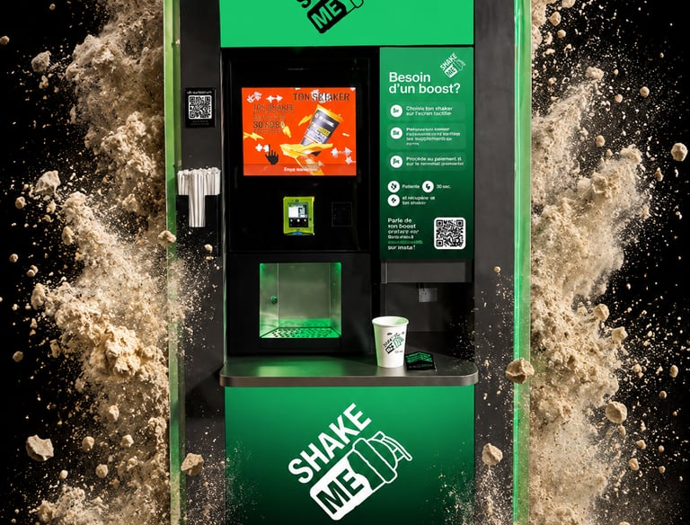ShakeMe distributeur automatique de protéine pour les salles de sport Genève suisse