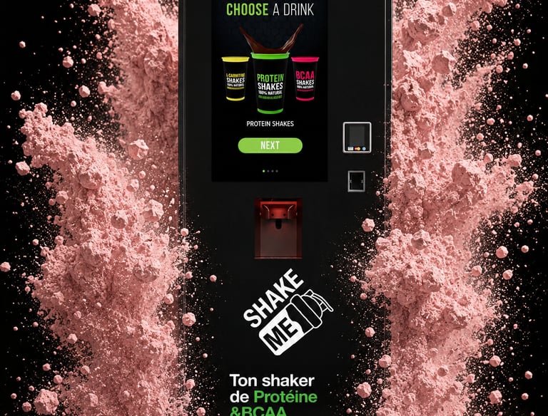 ShakeMe distributeur automatique de protéine pour les salles de sport Genève suisse