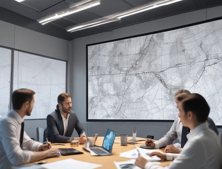 Dynamic young Caucasian businesswoman coordinating with partners on a digital tablet.
