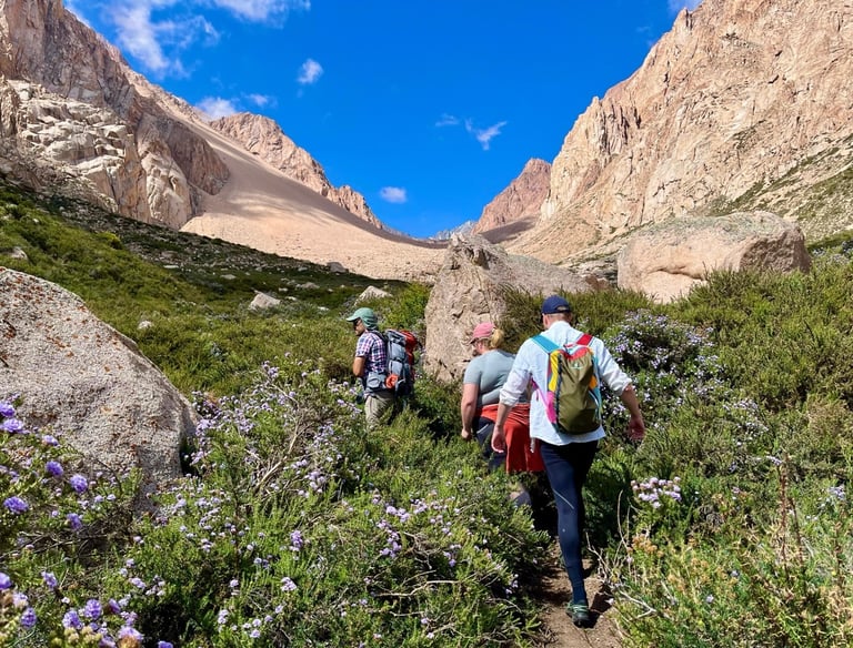 breathwork and hike in the andes near Mendoza