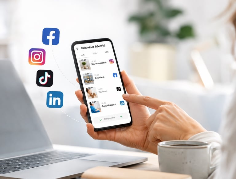 femme regarde ses reseaux publiboost