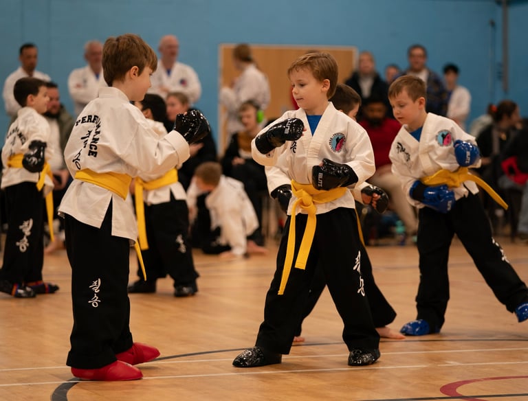 Two of our Tigers (age 4-6) practising martial arts in our Tunbridge Wells classes.