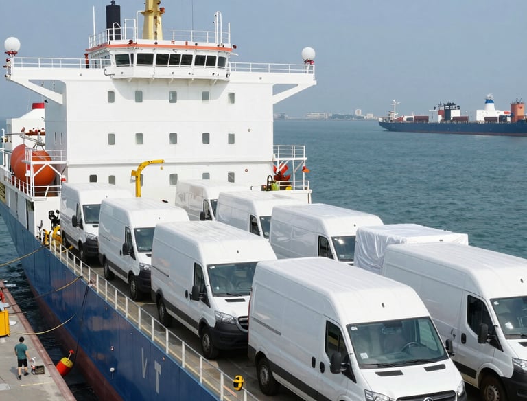 A detailed view of a naval ship under construction with engineers reviewing technical documents.