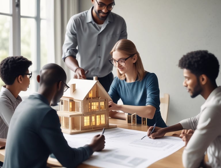 A person consulting with a professional over property documents.