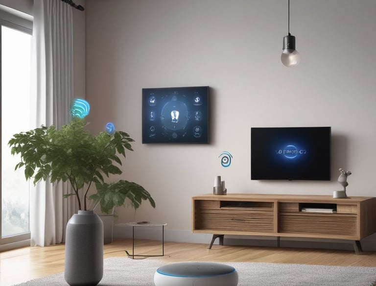 A person holds a smartphone displaying various colorful app icons, placed in front of a laptop screen showing a code editor with lines of code. The setting appears dimly lit, suggesting a focus on technology and coding.