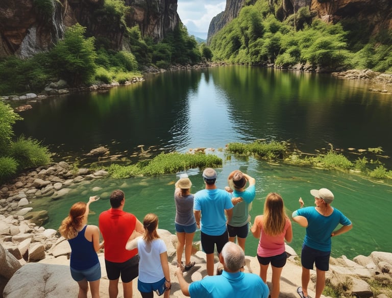 An arrangement of travel-related items including a Sony camera, an open passport with numerous stamps, flight tickets, and a pair of eyeglasses on a wooden surface.