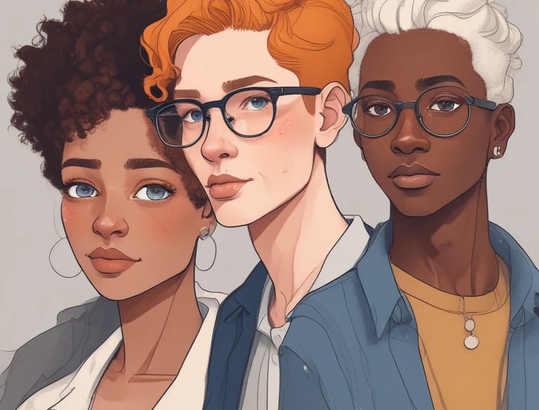 A large neoclassical building with tall white columns and a triangular pediment, featuring banners that read 'YOGA', 'MEDITATION', 'CHANTING', and 'RELAXATION'. The structure is surrounded by neatly trimmed bushes and palm trees. A person stands in the foreground, smiling and wearing casual clothing.