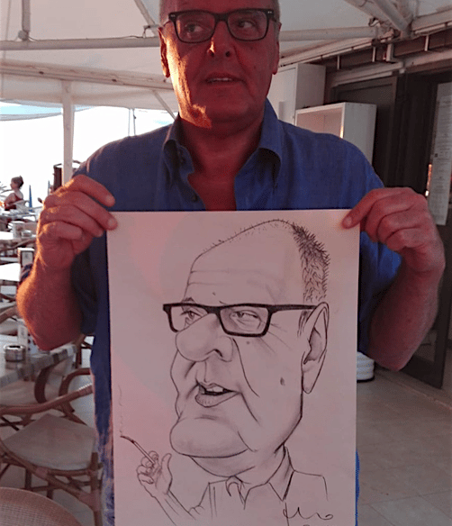 Caricatura a carboncino evento matrimoniale