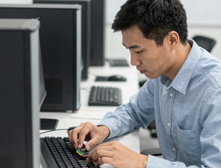 a very large array of electronic equipment in a room