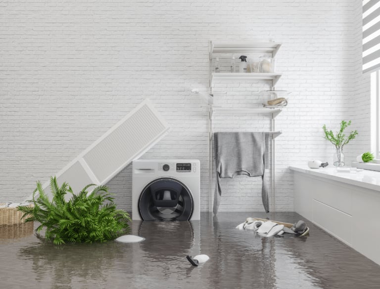 Flooded Room Flood Restoration Assessment for insurance claim