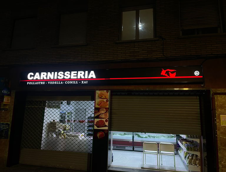 Rótulo luminoso para tienda