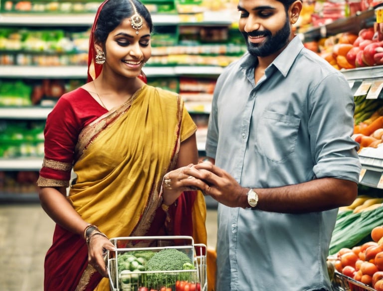 woman reaching chip packs inside store