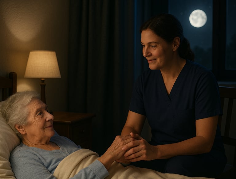 femme âgée soutenu par services confort net