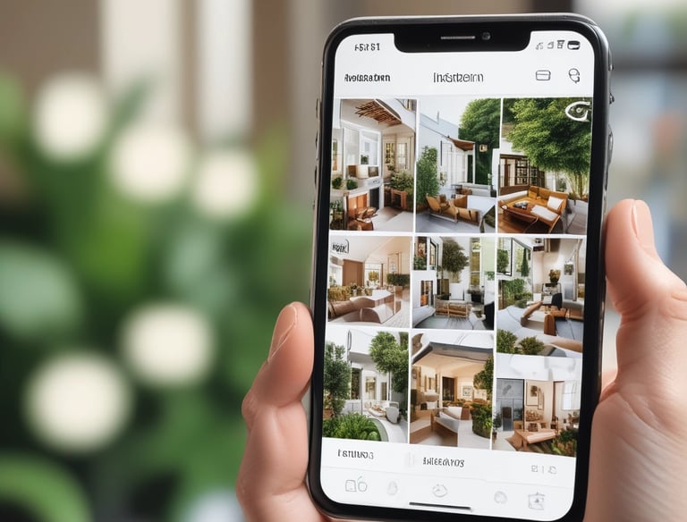 A visually appealing graphic showcasing social media content for real estate.