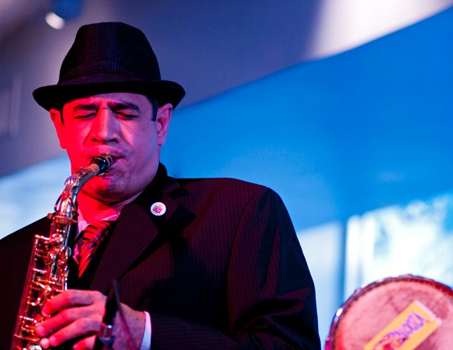 Maestro Bobby Ramirez playing alto saxophone at the South Florida Jazz Summit 2011
