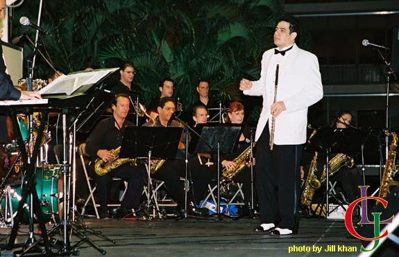 Maestro Bobby Ramirez leading his Afro Cuban Jazz Big Band Orchestra