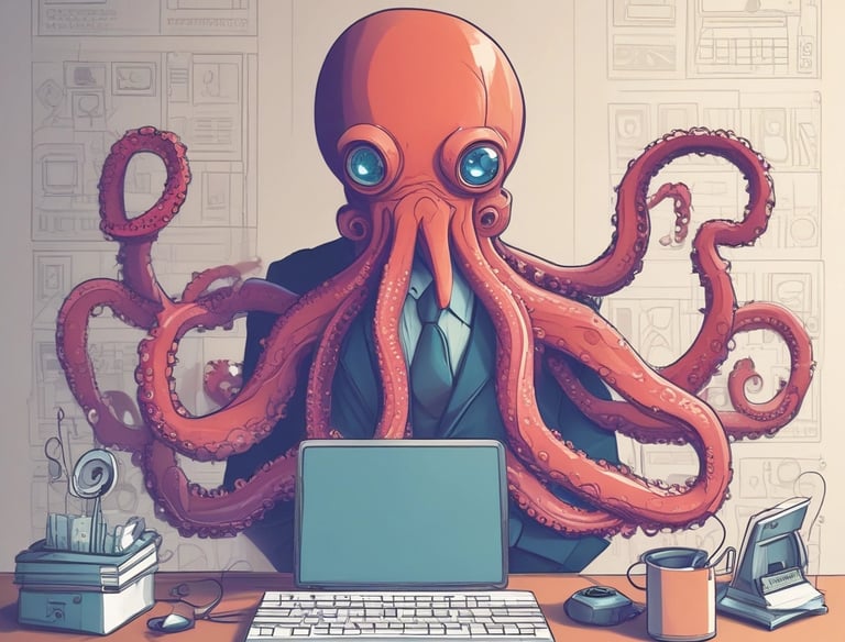 A colorful advertisement featuring bold text in Italian promoting free services. Large text reads 'SERVIZI GRATIS! AFFILIATI ADESSO' with phrases contained in vibrant geometric shapes and bubbles. The ad highlights an offer starting from 2023 and includes marketing elements like a website, advertising, and magazine.