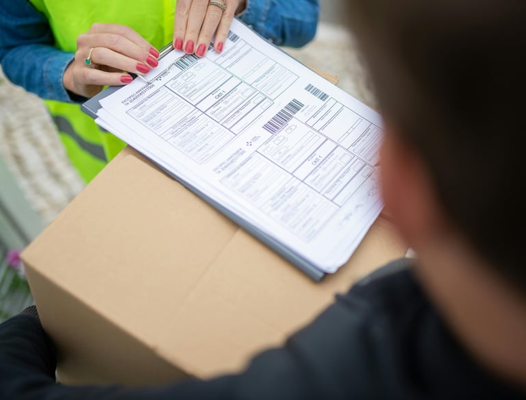 Camionnette chargée de meubles d'appartement