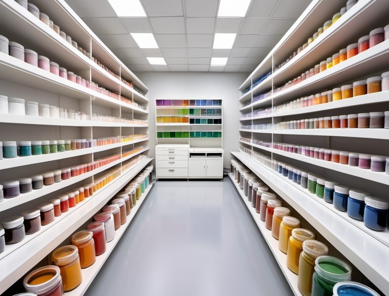 Laboratorio de pigmentos y colorantes.
