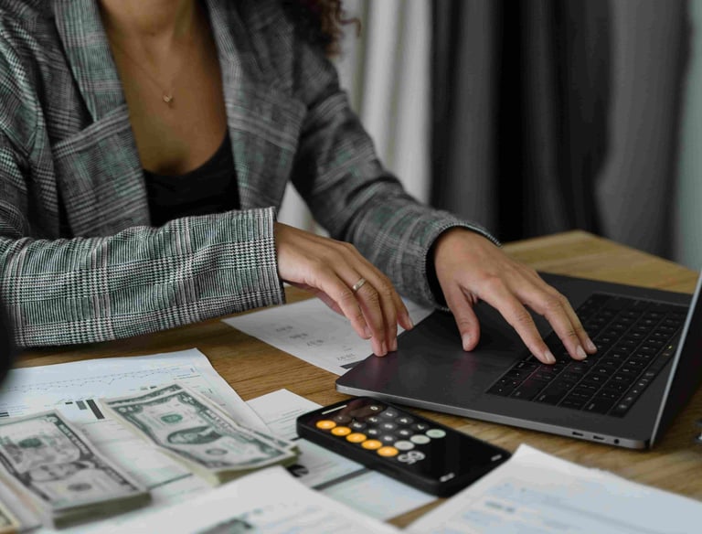 A CPA doing work in an office setting