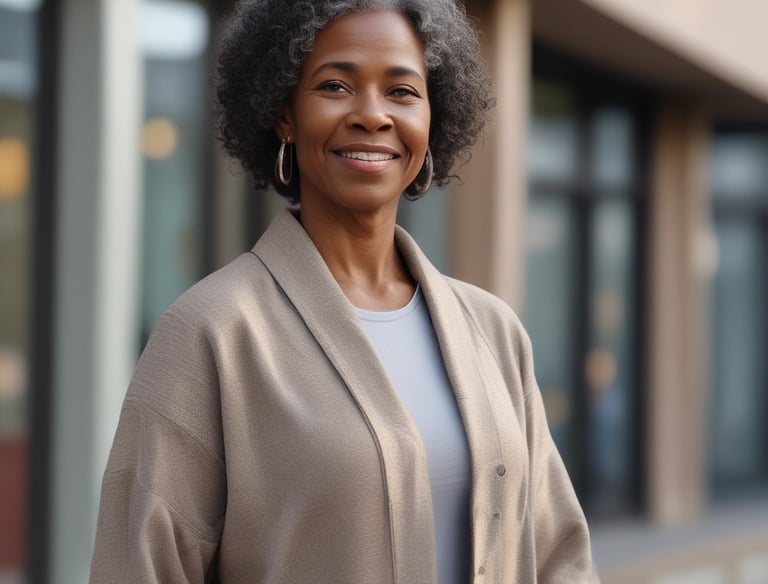 A comfortable vehicle waiting outside a therapy center with a Joyrider logo.