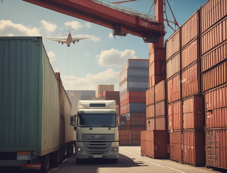 A modern cargo truck on a highway.