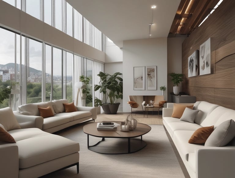 A beautifully designed living room showcasing modern interior design.
