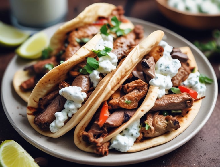 A vibrant food truck adorned with colorful lanterns serves customers at night. Two people sit at the counter, illuminated by the soft, warm glow of hanging lanterns. The setting has a cozy and inviting ambiance as the neon lights create dynamic reflections on the truck.
