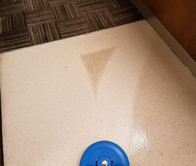 Dramatic vinyl floor cleaning results