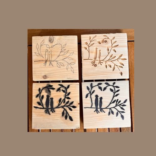 étapes de création de mes tableaux et décorations du dessin, à la gravure et à la résine