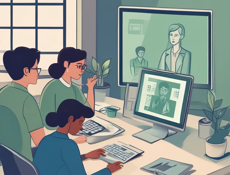 A group of students attending a computer training class with laptops open.